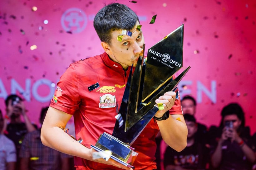 Thắng cách biệt 13-7, cơ thủ Litva Pijus Labutis đăng quang Hanoi Open Pool 2025 - Ảnh 1.