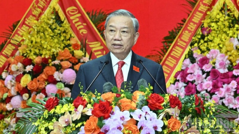 General Secretary To Lam delivered a speech directing the 1st Government Party Congress, term 2025-2030. (Photo: TRAN HAI)