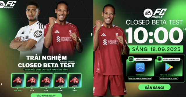 EA SPORTS FC 모바일이 베트남에서 공식적으로 클로즈드 베타 테스트를 시작했습니다. - 사진 1. EA SPORTS FC Mobile chính thức mở Closed Beta Test tại Việt Nam- Ảnh 1.