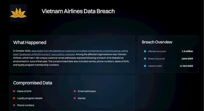 वियतनाम एयरलाइंस ने डेटा सुरक्षा घटना के बारे में बताया - फोटो 1. Vietnam Airlines lên tiếng về sự cố bảo mật dữ liệu- Ảnh 1.