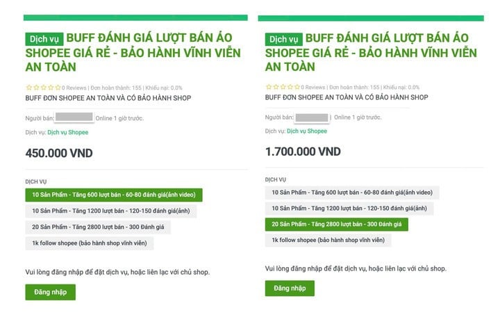 Os preços de pedidos virtuais e as avaliações virtuais são publicados publicamente em muitos sites.