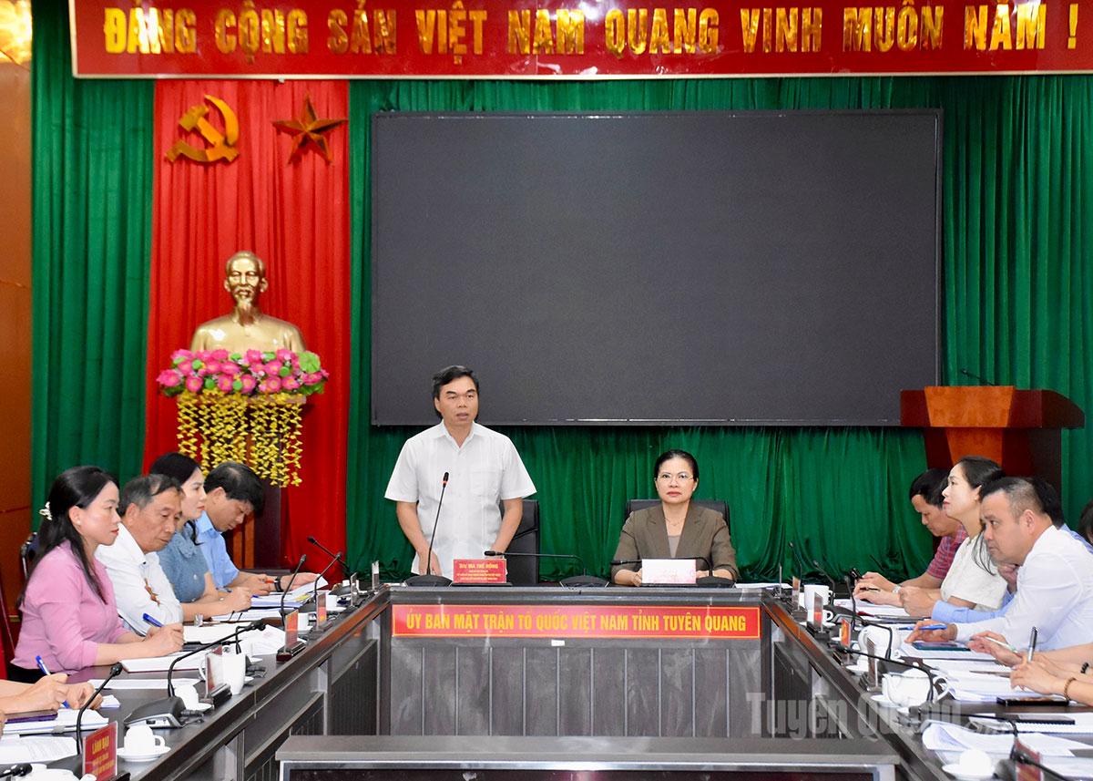 Auf der Sitzung sprach Genosse Ma The Hong, stellvertretender Sekretär des Provinzparteikomitees und Vorsitzender des Provinzkomitees der Vaterländischen Front.