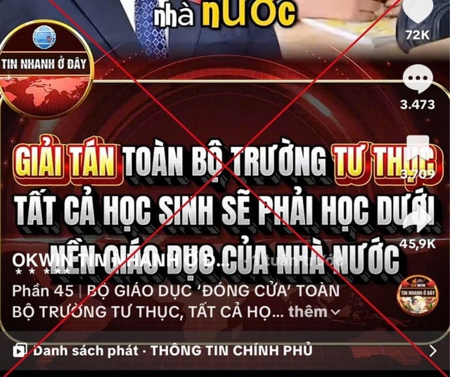 Ministério da Educação e Formação alerta para informações falsas sobre dissolução de escolas privadas - Foto 3. Bộ GD - ĐT cảnh báo thông tin sai sự thật về việc giải tán trường tư - Ảnh 3.