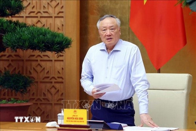 مستقل نائب وزیر اعظم Nguyen Hoa Binh خطاب کر رہے ہیں۔ (تصویر: Pham Kien/VNA) ttxvn-muc-tieu-qgia-3.jpg