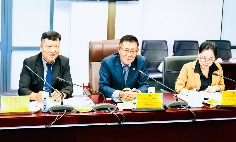 Vertegenwoordigers van VKCC Company Limited bespraken de mogelijkheden voor samenwerking tussen de provincie Vinh Long en Koreaanse gemeenten.