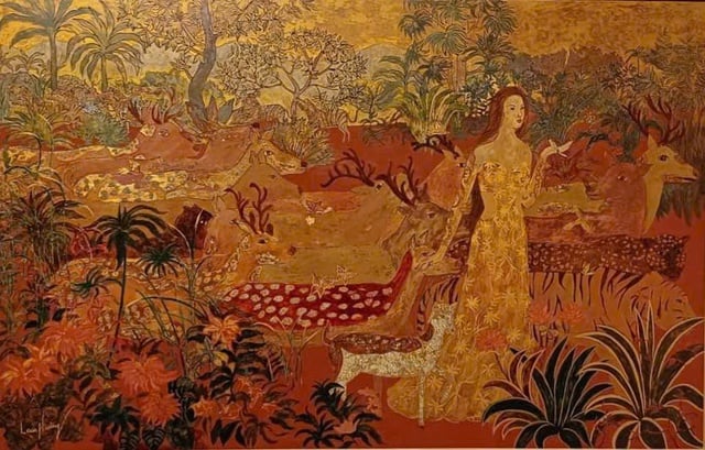 'Đường lên mây' bảng lảng hình bóng thiếu nữ của danh họa Nguyễn Gia Trí - Ảnh 2.