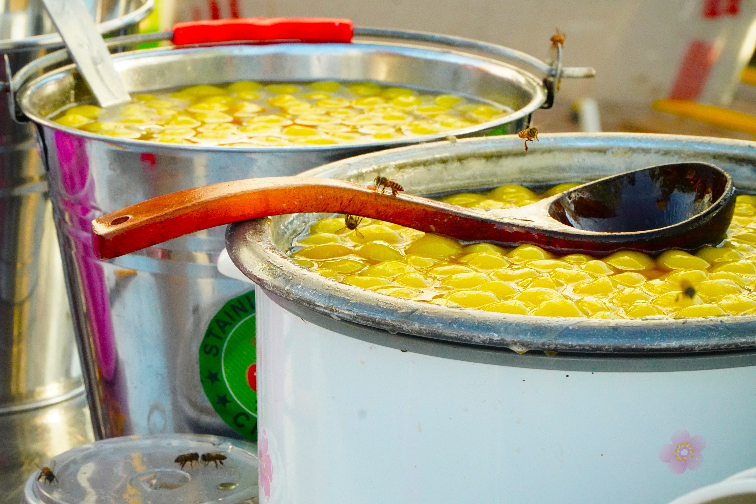 Độc lạ quán tàu hũ nóng ở miền Tây có bầy ong đến ‘mở hàng’ mỗi ngày - Ảnh 1.