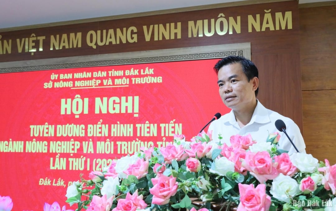 Biträdande direktör för jordbruks- och miljödepartementet, Nguyen Thai Hoa, höll öppningstalet vid konferensen.