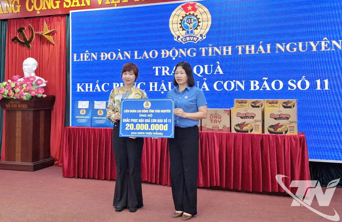 A Tartományi Munkásszövetség vezetői ajándékokat adtak át Thai Nguyen CDC-nek.