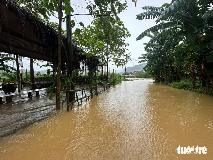 Mưa lớn, vùng núi Đà Nẵng ngập lụt, đất đá tràn xuống đường - Ảnh 3.