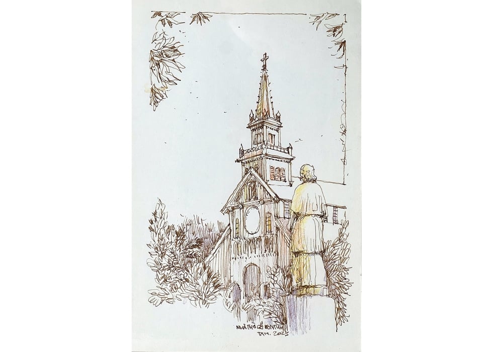 Church made from cajeput wood pulled from the forest by elephants - Photo 3. Nhà thờ làm từ gỗ cà chít được voi kéo từ rừng về- Ảnh 3.