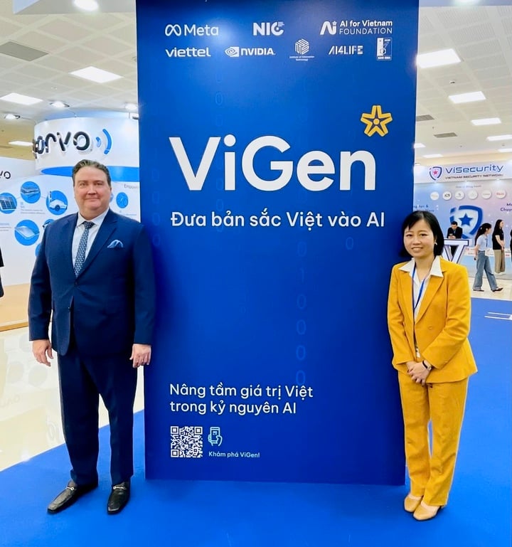 ໂຄງການ ViGen ມີຕົ້ນກຳເນີດມາຈາກການຮ່ວມມືສາມຝ່າຍລະຫວ່າງ Meta Group, ສູນປະດິດສ້າງແຫ່ງຊາດ (NIC) ແລະ ອົງການ “Al for Vietnam”. (ພາບ: ສະຖານທູດອາເມລິກາ)