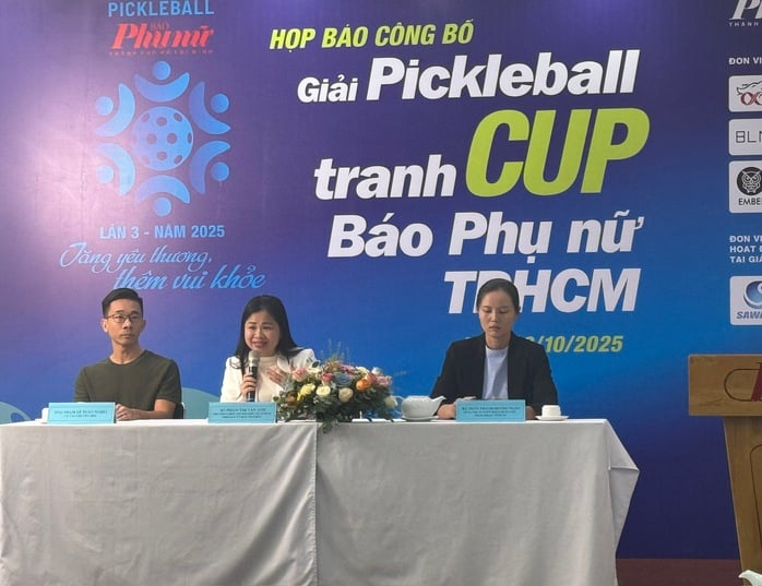 Giải pickleball Báo Phụ nữ TP HCM: "Tăng yêu thương - Thêm vui khỏe"- Ảnh 1.