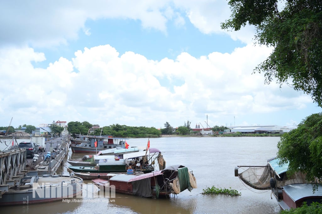 ការនេសាទដោយការអូសទាញ ការបំផ្លិចបំផ្លាញធនធានជលផល (រូបថតនៅតំបន់អាងទន្លេ Ninh Cuong ថ្ងៃទី 12 ខែកញ្ញា ឆ្នាំ 2025)។