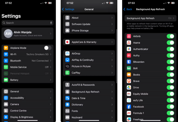 Deaktivieren Sie Hintergrund-Apps, um sicherzustellen, dass sie nur ausgeführt werden, wenn Sie sie öffnen und verwenden, und nicht zu zufälligen Zeiten im Hintergrund.