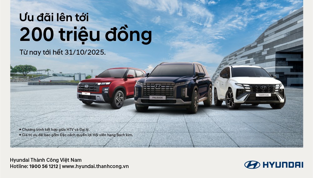 Hyundai Thành Công ưu đãi bảo hành 8 năm cùng hỗ trợ tài chính lên đến 200 triệu đồng
