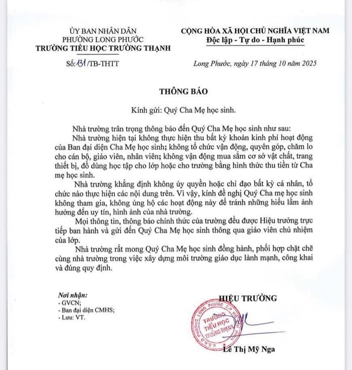 Những thông báo
