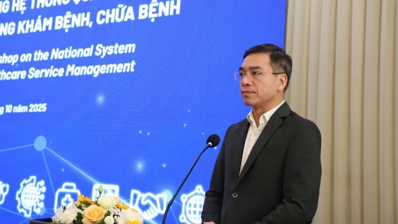 O Dr. Ha Anh Duc, Diretor do Departamento de Exame Médico e Gestão de Tratamento do Ministério da Saúde, discursou.