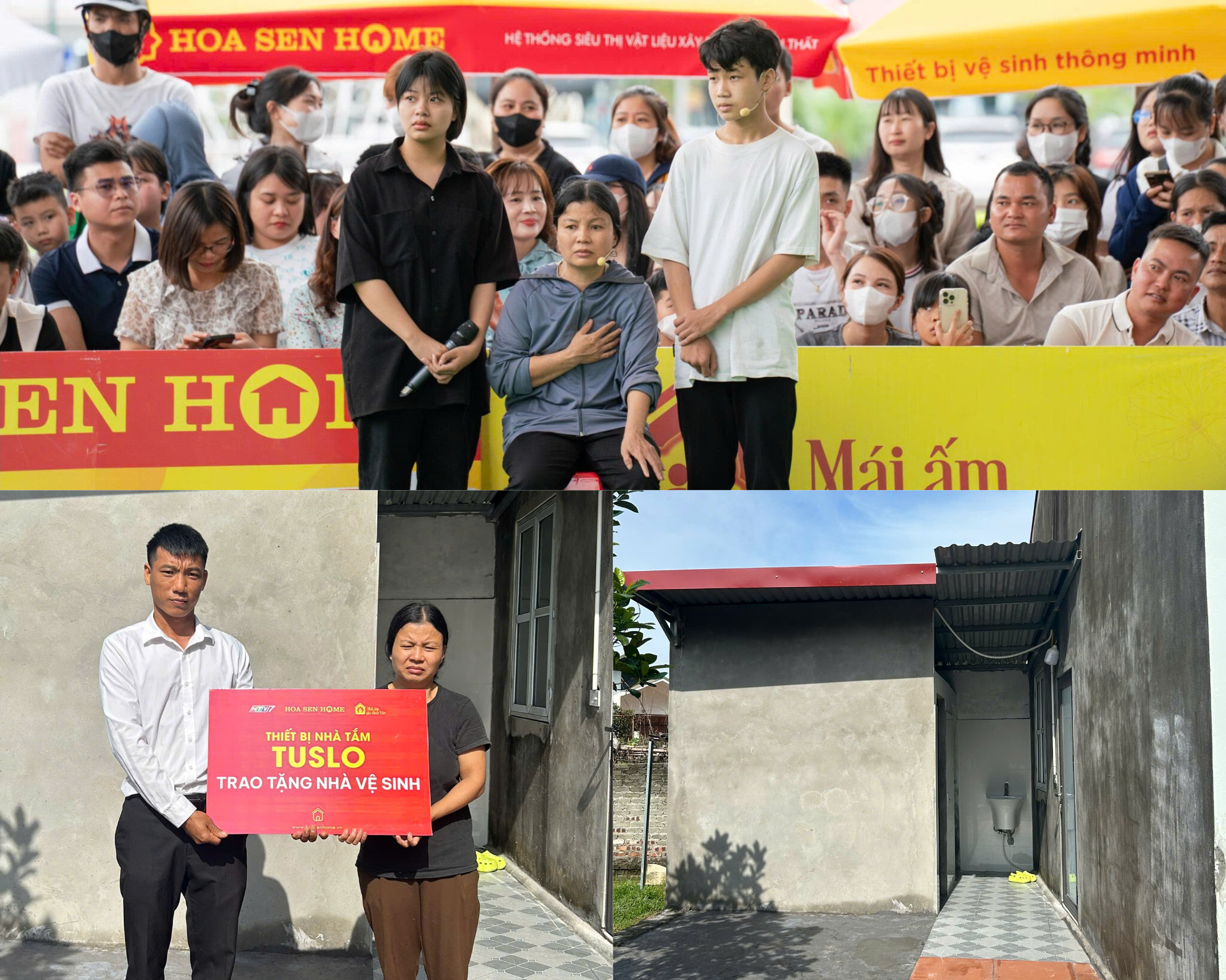 The family of Dao Van Minh - a character who appeared in episode 142 - received support from Hoa Sen Group to renovate a new toilet.