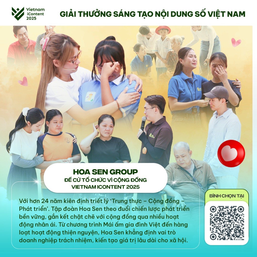 The Vietnam iContent Awards Organizing Committee considers Hoa Sen Group a strong candidate for the