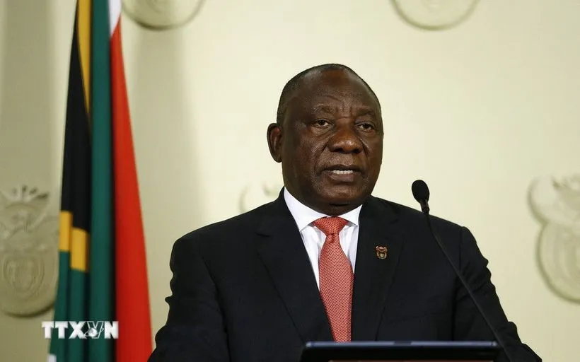 Le président sud-africain Cyril Ramaphosa. (Photo : AFP/TTXVN) Tổng thống Nam Phi Cyril Ramaphosa. (Ảnh: AFP/TTXVN)