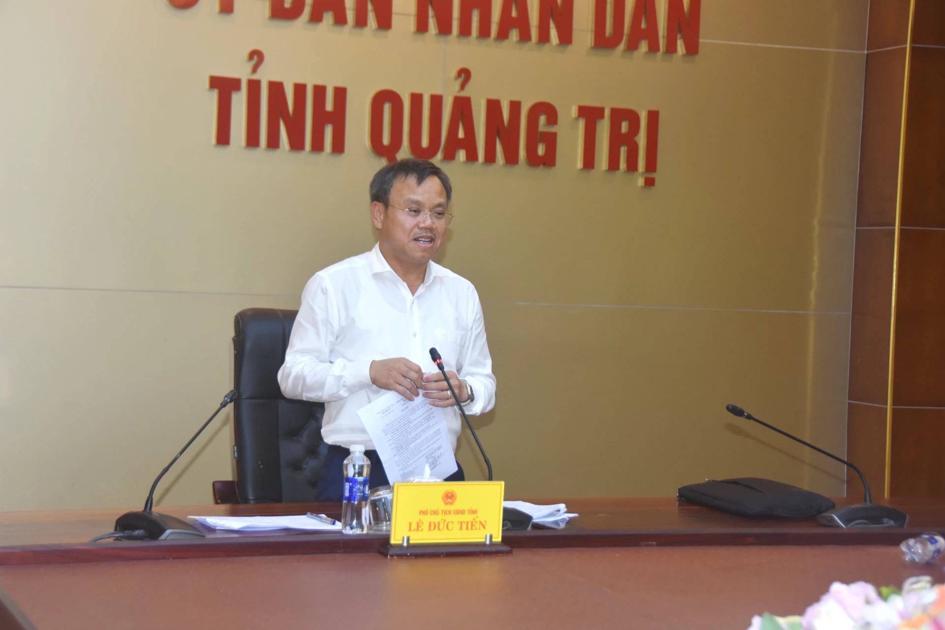 Phó Chủ tịch UBND tỉnh Lê Đức Tiến kết luận buổi làm việc - Ảnh: ĐV