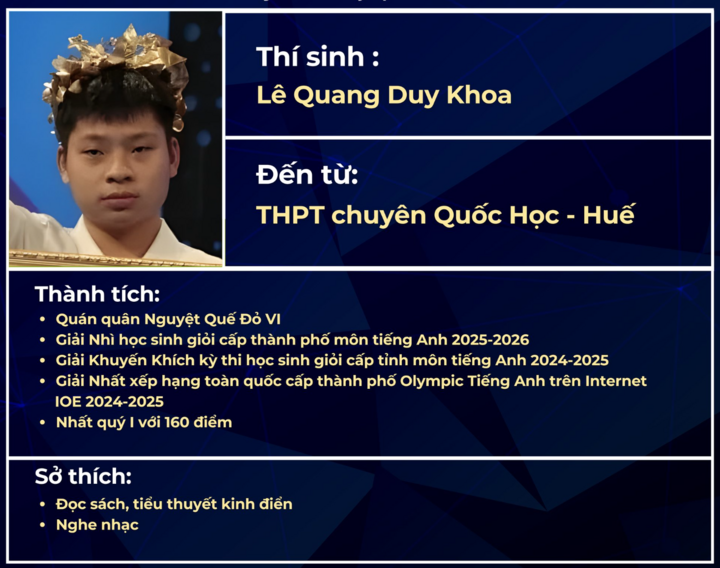 Kandydat Le Quang Duy Khoa. (Zdjęcie: VTV)