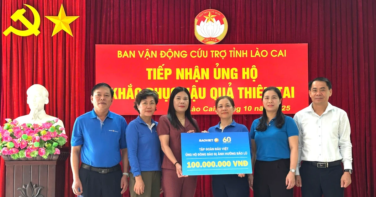 Tập đoàn Bảo Việt ủng hộ 100 triệu đồng giúp nhân dân Lào Cai khắc phục hậu quả bão số 10