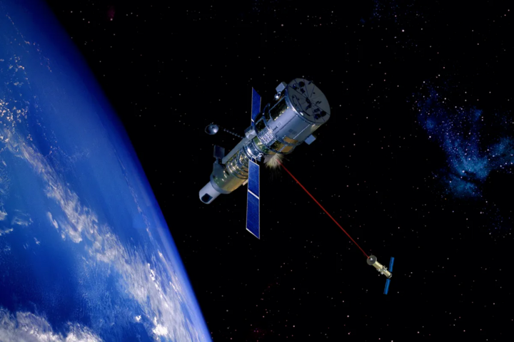 En geostationär satellit sänder ut en signal. (Källa: Getty Images)