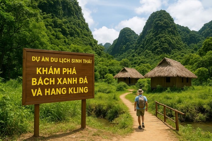 Menemui pokok batu hijau berusia 500 tahun di Phong Nha - Ke Bang mengalu-alukan pelawat baharu - Foto 1. Khám phá Bách xanh đá hơn 500 tuổi tại Phong Nha - Kẻ Bàng đón khách mới - Ảnh 1.