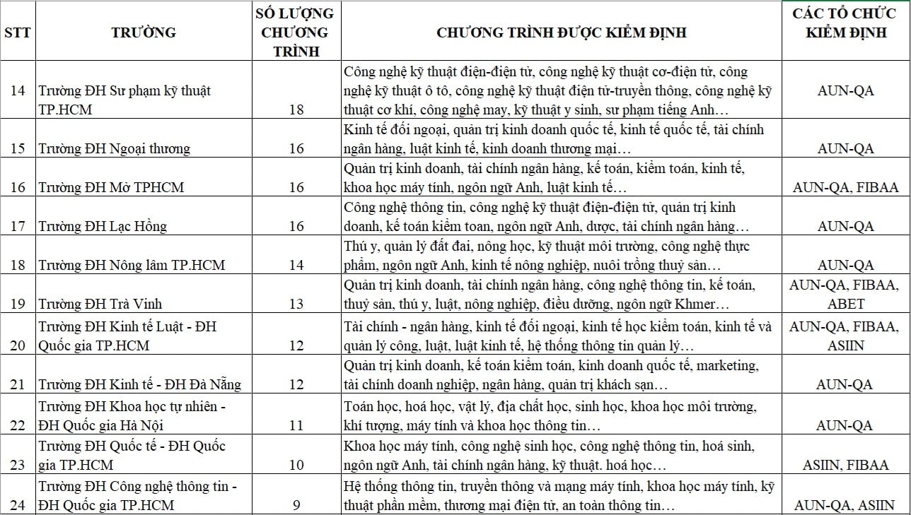 700 chương trình đào tạo ĐH đạt chuẩn quốc tế, trường  nào nhiều nhất? - Ảnh 4.