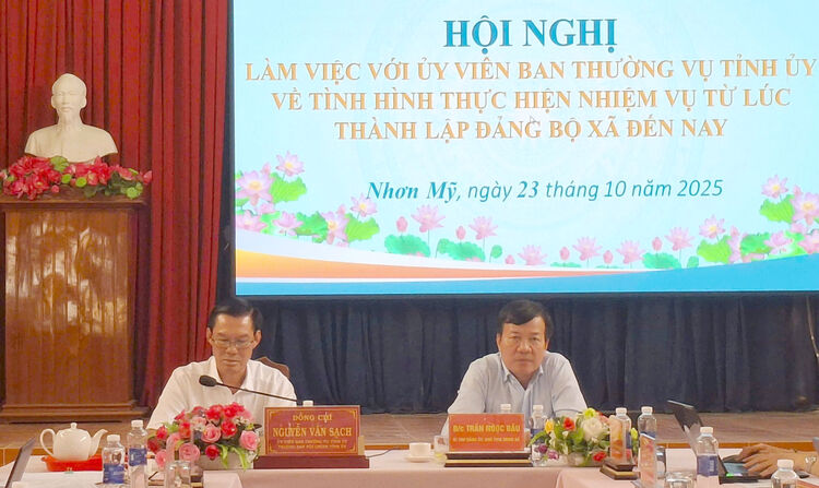 Trưởng Ban Nội chính Tỉnh ủy An Giang làm việc với Đảng ủy xã Nhơn Mỹ