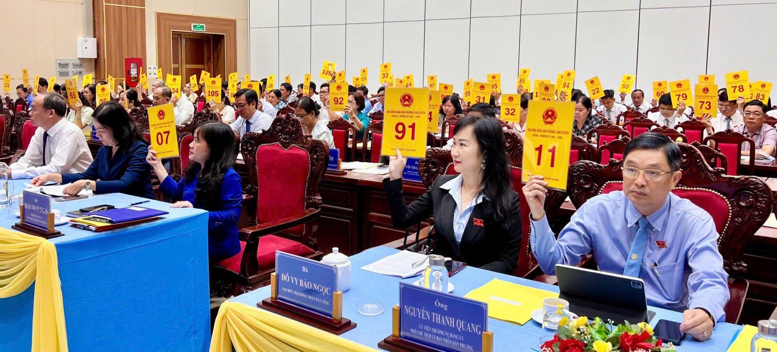 Đại biểu biểu quyết 