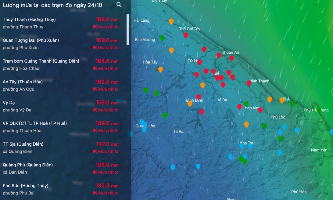 Áp thấp nhiệt đới suy yếu, mưa lớn từ Quảng Trị đến Quảng Ngãi