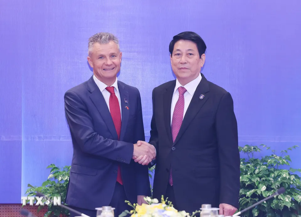 Chủ tịch nước Lương Cường tiếp đồng Bộ trưởng về Ngoại giao và Thương mại Australia - Ảnh 1.