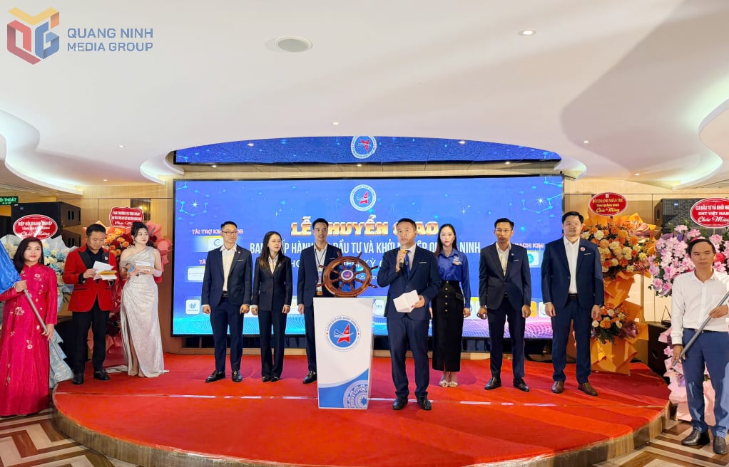 Tân Chủ tịch CLB Đầu tư và khởi nghiệp tỉnh Quảng Ninh phát biểu tại buổi lễ.