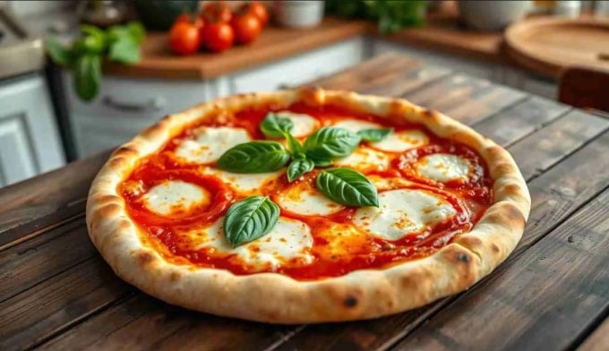 Margherita-pizzan innehåller tomatsås och ost. Foto: Cooking Italians