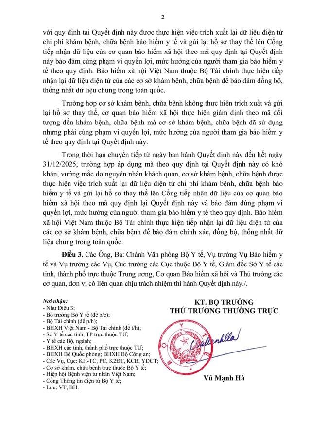 Avgjørelse 3276/QD-BYT: Liste over koder for personer som kommer til medisinsk undersøkelse og behandling under HELSEFORSIKRING - Foto 3. Quyết định 3276/QĐ-BYT: Danh mục mã đối tượng đến khám, chữa bệnh BẢO HIỂM Y TẾ- Ảnh 3.