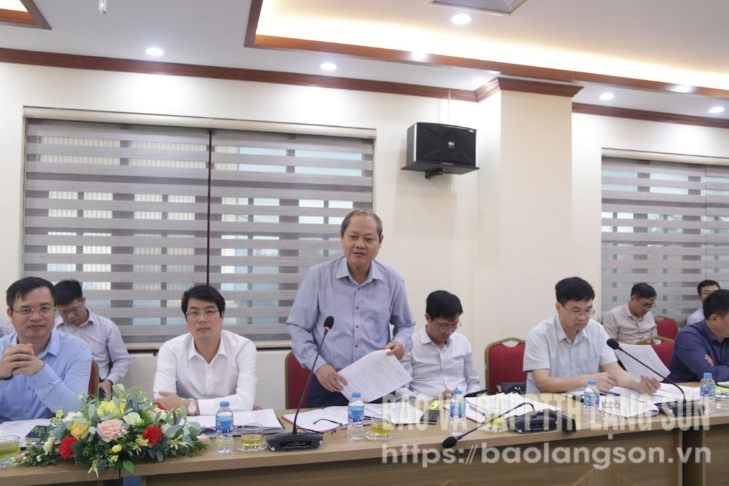 Lãnh đạo Trung tâm Phát triển Quỹ đất tỉnh phát biểu tại buổi kiểm tra