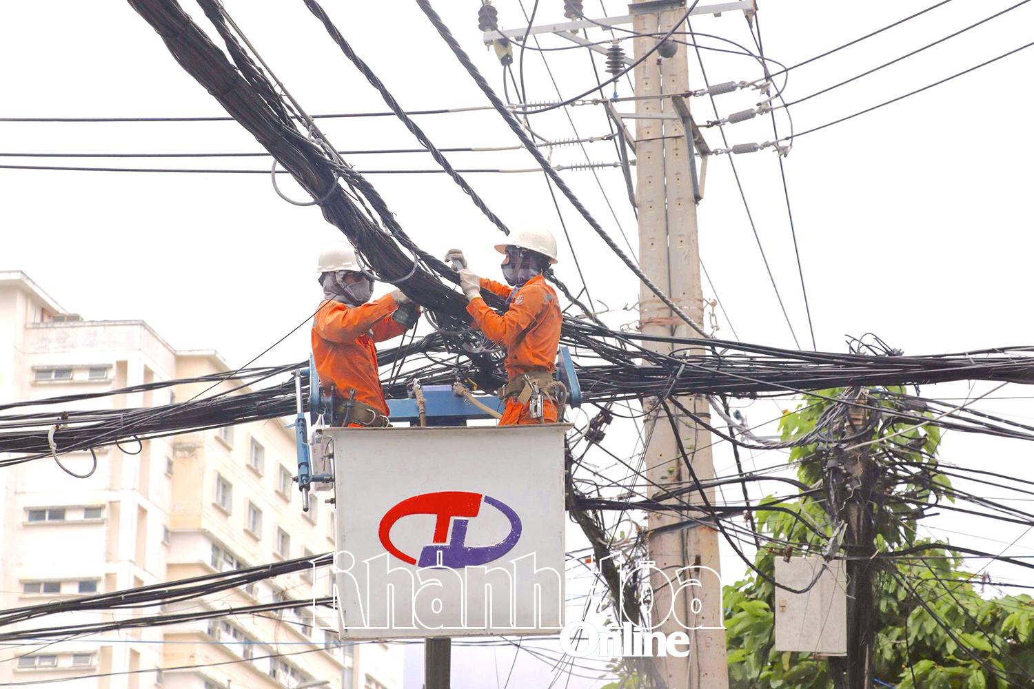 Предприятие Khanh Hoa Power Service занимается укладкой телекоммуникационных кабелей.