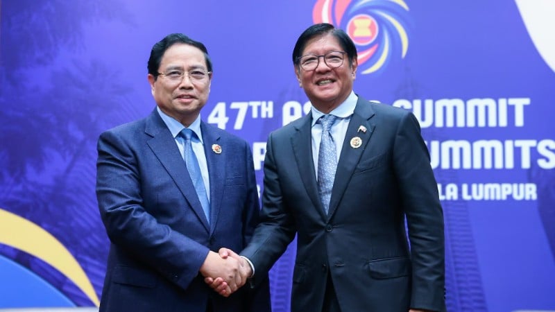 Prime Minister Pham Minh Chinh and Philippine President Ferdinand Romualdez Marcos Jr. (Photo: VGP/Nhat Bac)