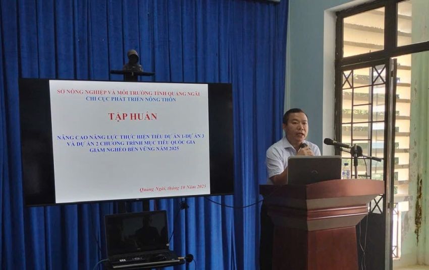 Tập huấn nâng cao năng lực thực hiện Tiểu dự án 1 - Dự án 3 và Dự án 2 thuộc Chương trình MTQG giảm nghèo bền vững trên địa bàn tỉnh Quảng Ngãi năm 2025