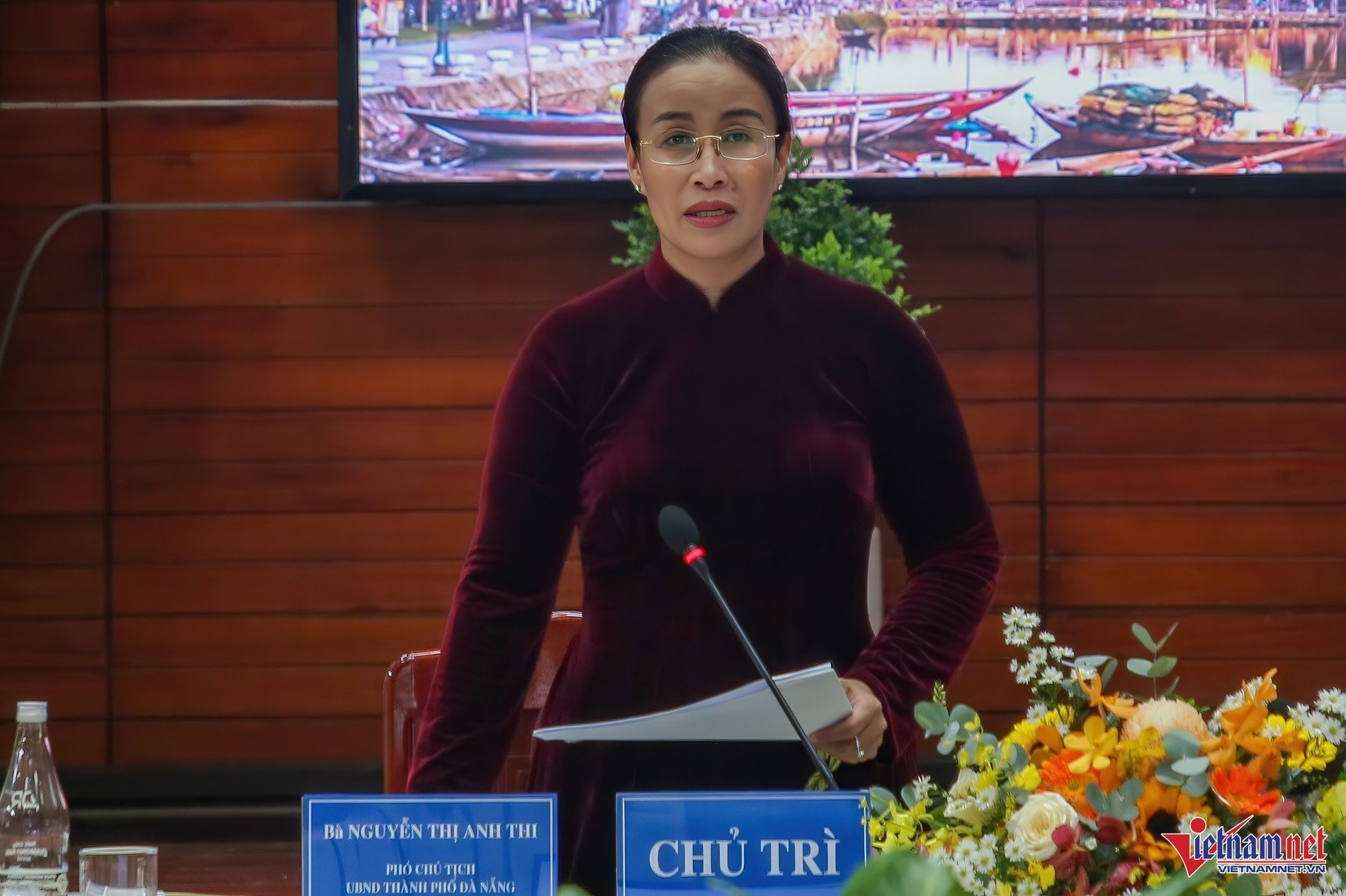 Phó Chủ tịch UBND TP Đà Nẵng Nguyễn Thị Anh Thi phát biểu tại hội nghị