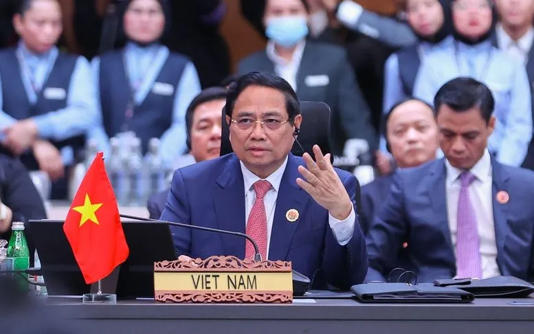 Premier Pham Minh Chinh spreekt op de conferentie - Foto: VGP Thủ tướng Phạm Minh Chính phát biểu tại Hội nghị - Ảnh: VGP