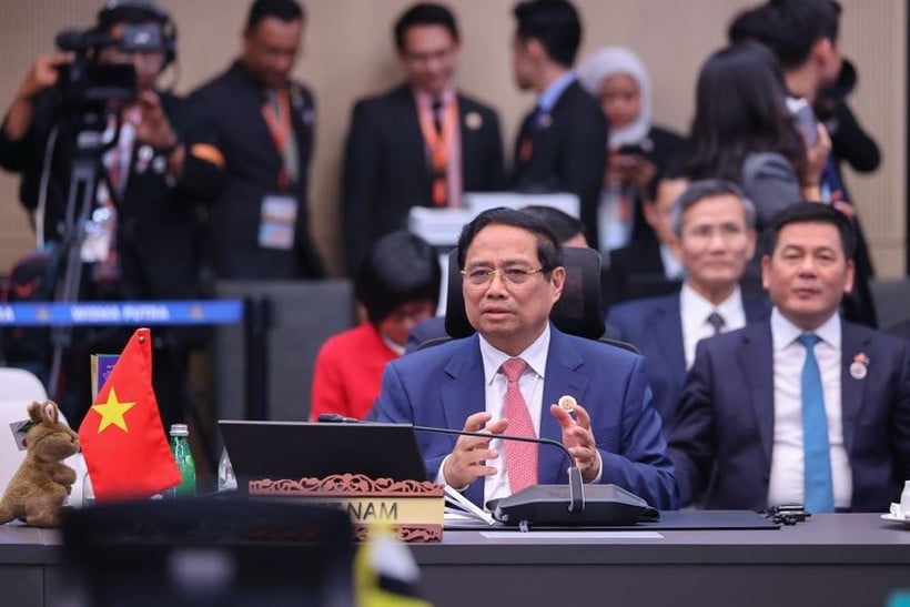 Premiärminister Pham Minh Chinh deltar i det femte toppmötet mellan ASEAN och Australien. (Foto: VGP/Nhat Bac)