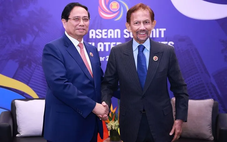 Thủ tướng Chính phủ Phạm Minh Chính hội kiến Quốc vương Brunei Darussalam Sultan Haji Hassanal Bolkiah- Ảnh: VGP
