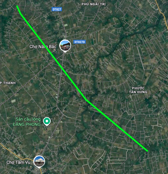 Schema de planificare a drumului provincial 827K în comuna Tam Vu.