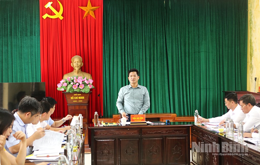 Kamerat Tran Anh Dung, medlem av det provinsielle partiets stående komité og nestleder i det provinsielle folkekomiteen, talte på møtet.