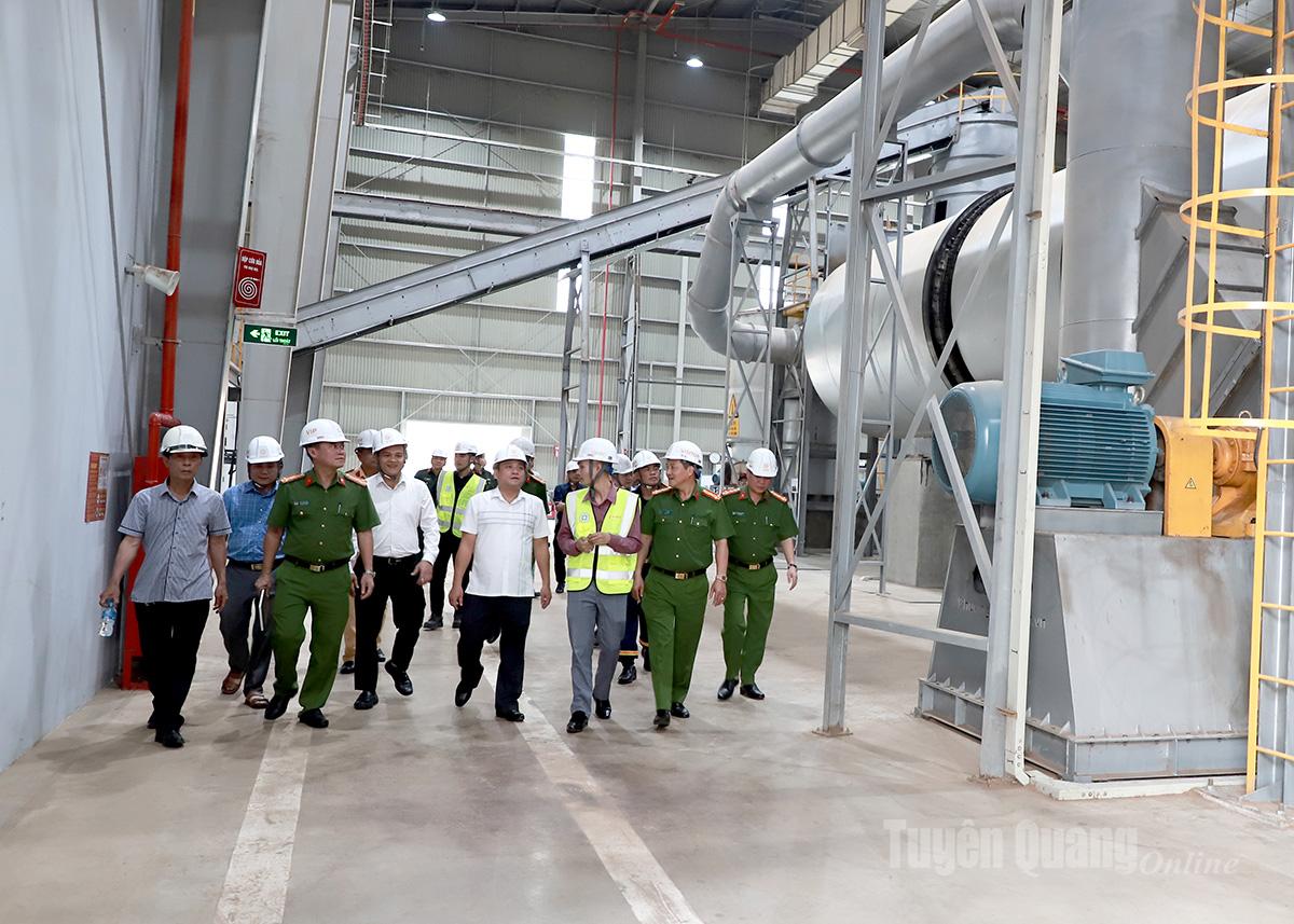 Les délégués ont visité l'intérieur de l'usine de biocarburants Erex Sakura à Tuyen Quang.