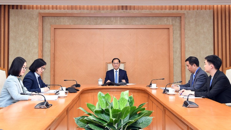 Le vice-Premier ministre et ministre des Affaires étrangères, Bui Thanh Son, s'est entretenu par téléphone avec son homologue turc, Hakan Fidan. (Photo : Ministère des Affaires étrangères du Vietnam)